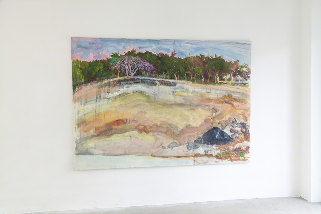 Katarzyna Badach, exhibition view, w.T., 2015, 175 x 280 cm, oil on canvas | image: ©dasesszimmer Katarzyna Badach, exhibition view, w.T., 2015, 175 x 280 cm, oil on canvas | image: ©dasesszimmer