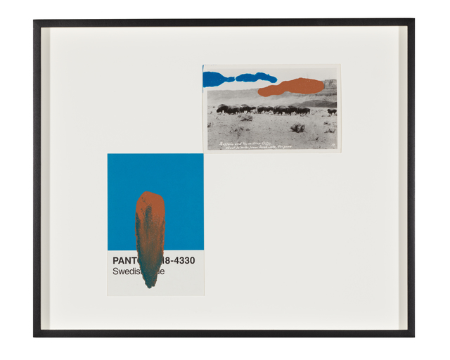 Tacita Dean, ‘Pantone Pair (Swedish Blue)’, 2020, Painting, Found Pantone card paired with postcard from the artist's collection, monoprinted and framed to the artist's specifications, Gemini G.E.L. at Joni Moisant Weyl