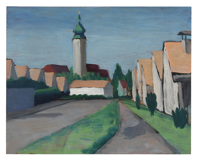 Gabriele Münter, ‘Vorstadt mit Barockkirche (München Ramersdorf)’, 1936, Painting, Oil on cardboard, Ludorff