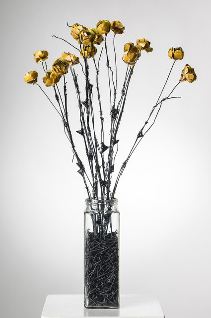 Elizabeth Jordan, ‘Flowers in Glass Vase w/stones : 'For the Undeserving, You Know Who You Are'’, 2013, Ivy Brown Gallery
