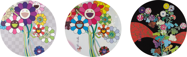Takashi Murakami, ‘Even The Digital Realm Has Flowers to Offer; Purple Flowers in A Bouquet; and Kansei: Fresh Blood’, 2010-2014, Phillips