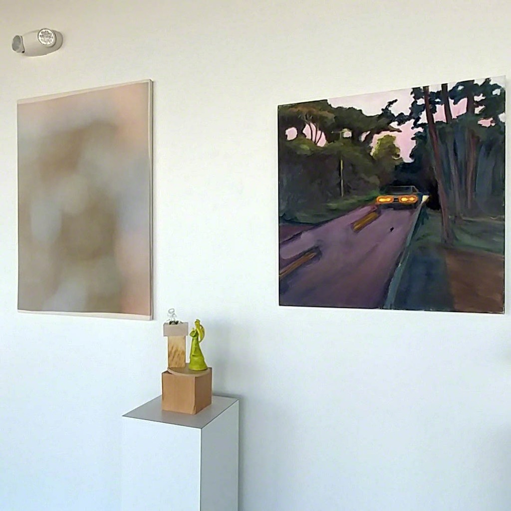 Painting by Douglas Degges (left), sculpture by Rita Bard, and painting by Maureen O'Leary (right) Painting by Douglas Degges (left), sculpture by Rita Bard, and painting by Maureen O'Leary (right)