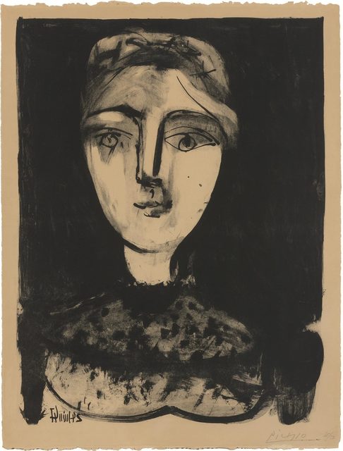 Pablo Picasso, ‘TÊTE DE JEUNE FEMME (B. 458; MOURLOT 106)’, 1947, Doyle
