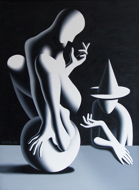 Mark Kostabi, ‘The Sphere of Reason’, 1999, Painting, Oil on canvas, ClampArt