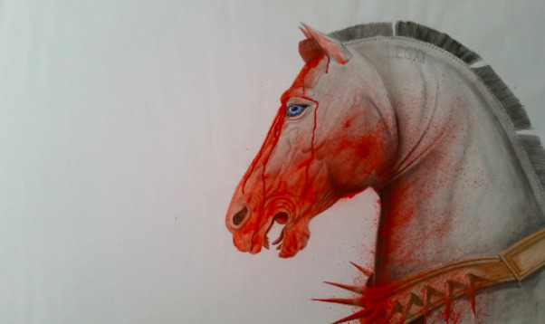 Patrick Faure, ‘Centurion Horse’, Painting, Watercolor and pencil on paper, Saphira & Ventura Gallery