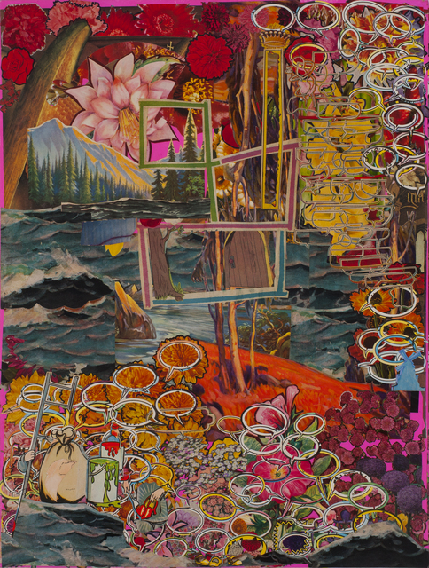 Lance Letscher, ‘The Sign’, 2019, Drawing, Collage or other Work on Paper, Collage on Board, Tayloe Piggott Gallery