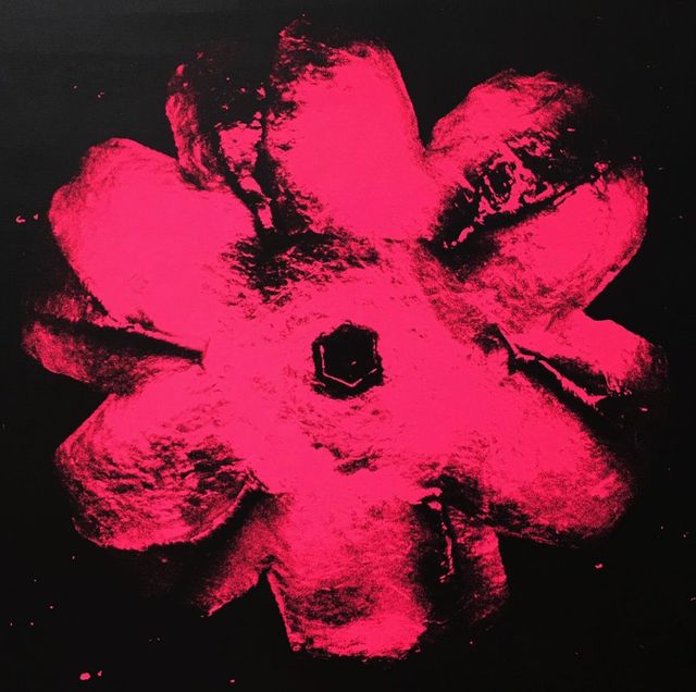 Rubem Robierb, ‘Power Flower N-2 (light pink on black)’, 2016, Mixed Media, Mixed media on canvas, Coalition for the Homeless Benefit Auction