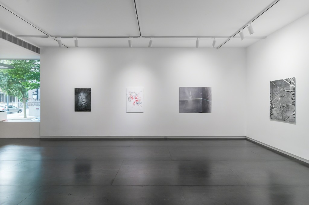 From left to right: Also in people: parts are wedges: and, to the parts they keep apart (After Sudek) by Harold Mendez; notes on the poetics of relation #2 by Ronny Quevedo; Star Form 5-20 by Sharon Koelblinger; At night we walk in circles by Harold Mendez. Photo by Mario Gallucci. From left to right: Also in people: parts are wedges: and, to the parts they keep apart (After Sudek) by Harold Mendez; notes on the poetics of relation #2 by Ronny Quevedo; Star Form 5-20 by Sharon Koelblinger; At night we walk in circles by Harold Mendez. Photo by Mario Gallucci.