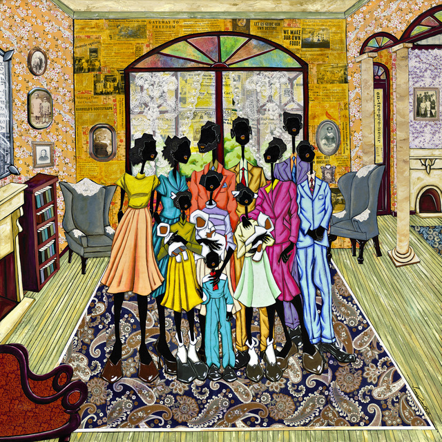 Leroy Campbell, ‘It Starts Here’, 2017, Mixed Media, Acrylic, Fabric and Paper on Canvas, Richard Beavers Gallery