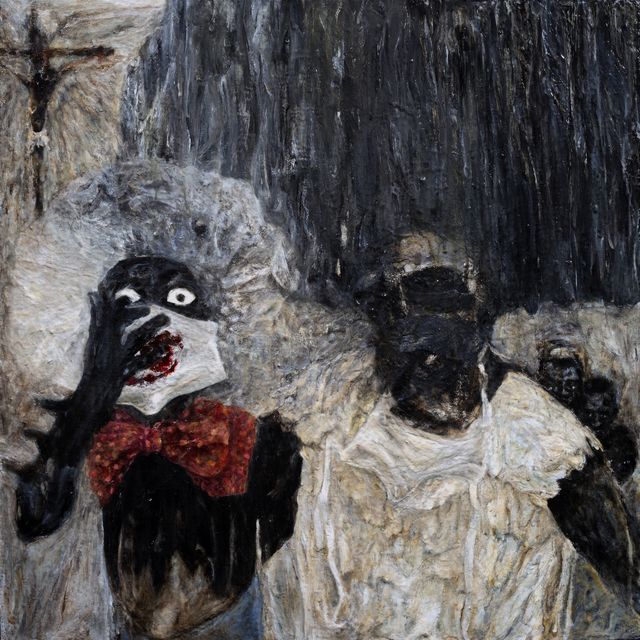 Kharis Kennedy, ‘Headdress by McQueen’, 2012, Painting, Oil mix with glue on linen on panel, The Watermill Center Benefit Auction