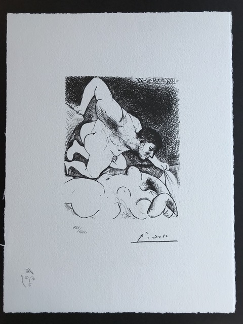 Pablo Picasso, ‘Homme dévoilant une femme (Suite Vollard Planche V)’, 1973, ByNewArt