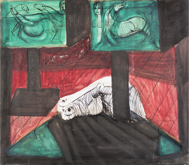 Bruno Cassinari, ‘Interno con testa di cavallo’, 1967, Mixed Media, Mixed media on canvas, Il Ponte