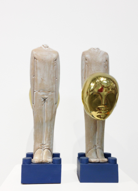 Ivan Lardschneider, ‘Faccia da Cazza/Faccia da Culo’, Sculpture, Hand Carved Linden Wood and Acrylic, Galleria Ca' d'Oro