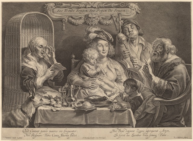 Schelte Adams Bolswert after Jacob Jordaens, ‘The Family Concert (As the old sing, so the young twitter)’, National Gallery of Art, Washington, D.C.