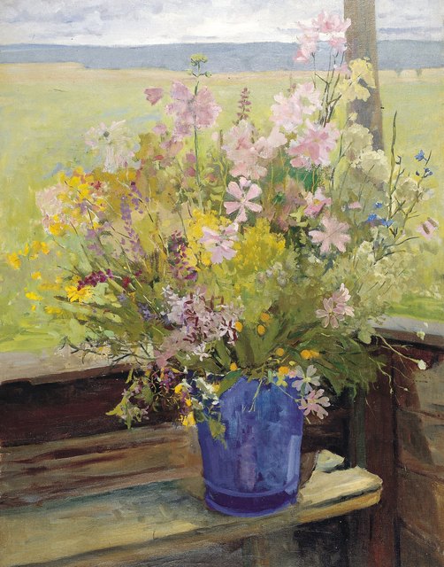 Aleksandr Ivanovich Preobrazhensky, ‘Flowers in the dacha’, 1956, Surikov Foundation