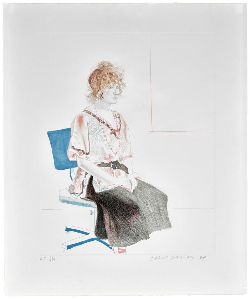 David Hockney - Celia Seated on an Office Chair