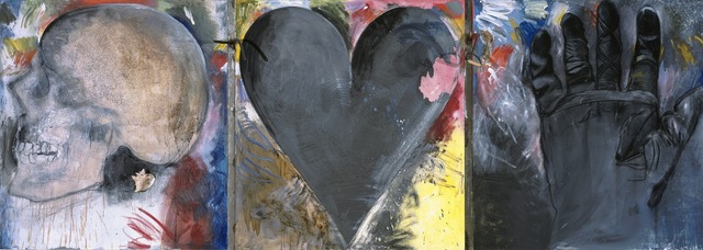Jim Dine, ‘Untitled (Skull, Heart, Glove)’, 1985, Painting, Oil and charcoal on canvas with metal objects, Yale University Art Gallery