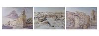 From the Sedimentary Derivations series i) Nabi Matta Mosque in Beit Ummar ”Ayyubid period”; ii) Byzantine Church near Ziff “Islamic period”; iii) Synagogue of Samu “Byzantine period”