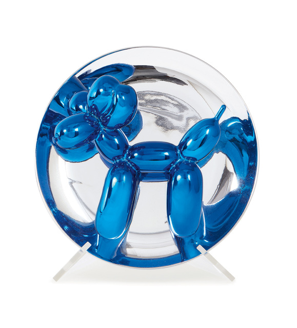 Jeff Koons, ‘Balloon Dog (Blue)’, 2002, Sculpture, Porcelain multiple painted in chrome, contained in the original foam-lined cardboard box with printed artist's name and original plastic stand., Phillips