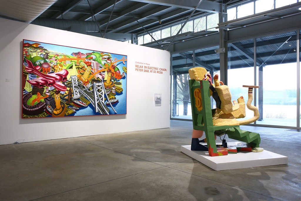 Relax in Electric Chair: Peter Saul at di Rosa installation shot, 2015. Courtesy of di Rosa collection, Napa. Photo: Wilfred J. Jones Relax in Electric Chair: Peter Saul at di Rosa installation shot, 2015. Courtesy of di Rosa collection, Napa. Photo: Wilfred J. Jones