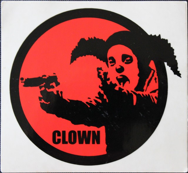 Banksy, ‘Clown Skateboards Sticker’, ca. 2001, EHC Fine Art Gallery Auction