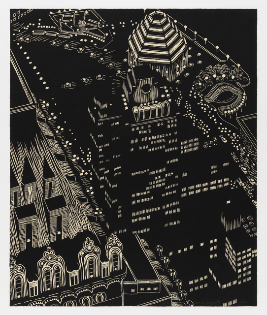 Yvonne Jacquette, ‘Mixed Heights’, 2002, Print, Woodcut, Mary Ryan Gallery, Inc