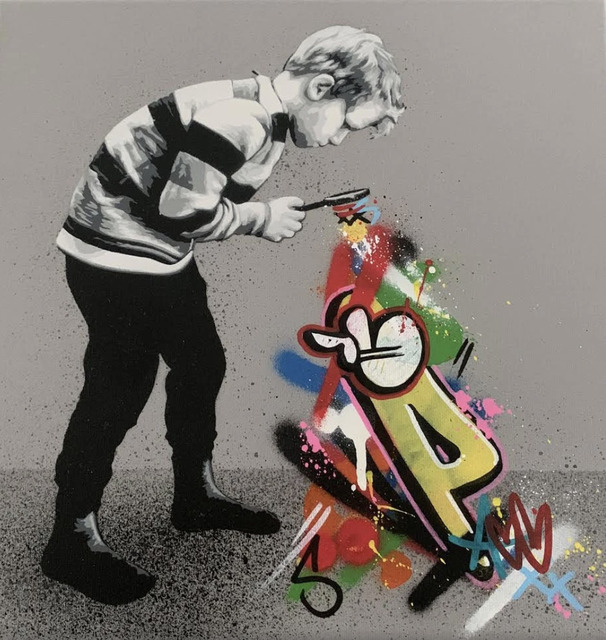 Martin Whatson, ‘THE RESEARCHER’, 2019, Painting, Acrylic and Spray Paint on Canvas, Marcel Katz Art