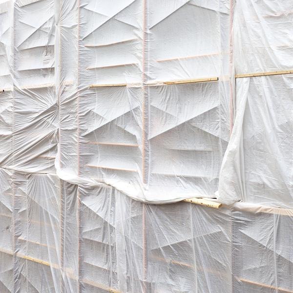 Chris Shepherd, ‘White Tarped Scaffolding’, 2018, Photography, Chromogenic Print Mounted to Archival Substrate, Framed in White with Glass, Bau-Xi Gallery