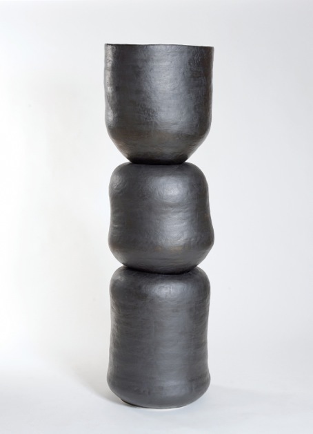 Sonja Duo-Meyer, ‘3 Piece Vessel’, 2015, Sculpture, Hand built porcelain with black englobe, Hostler Burrows