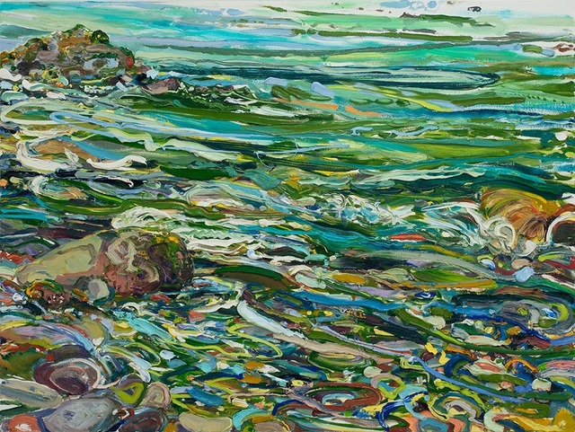 Lilian Garcia-Roig, ‘Cumulative Nature: Forest & Teal Green Rapids’, 2019, Painting, Oil on canvas, Valley House Gallery & Sculpture Garden