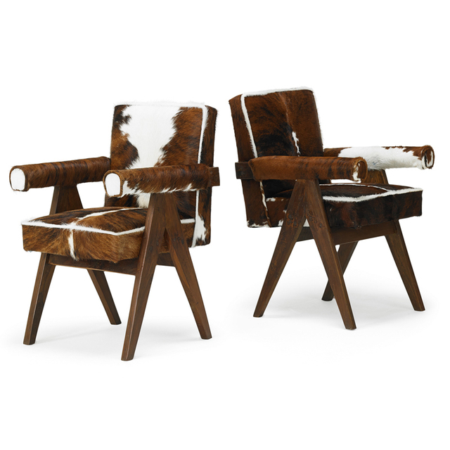 Pierre Jeanneret, ‘Two Committee Armchairs From The Chandigarh Administrative Buildings, France/India’, 1950s, Rago/Wright