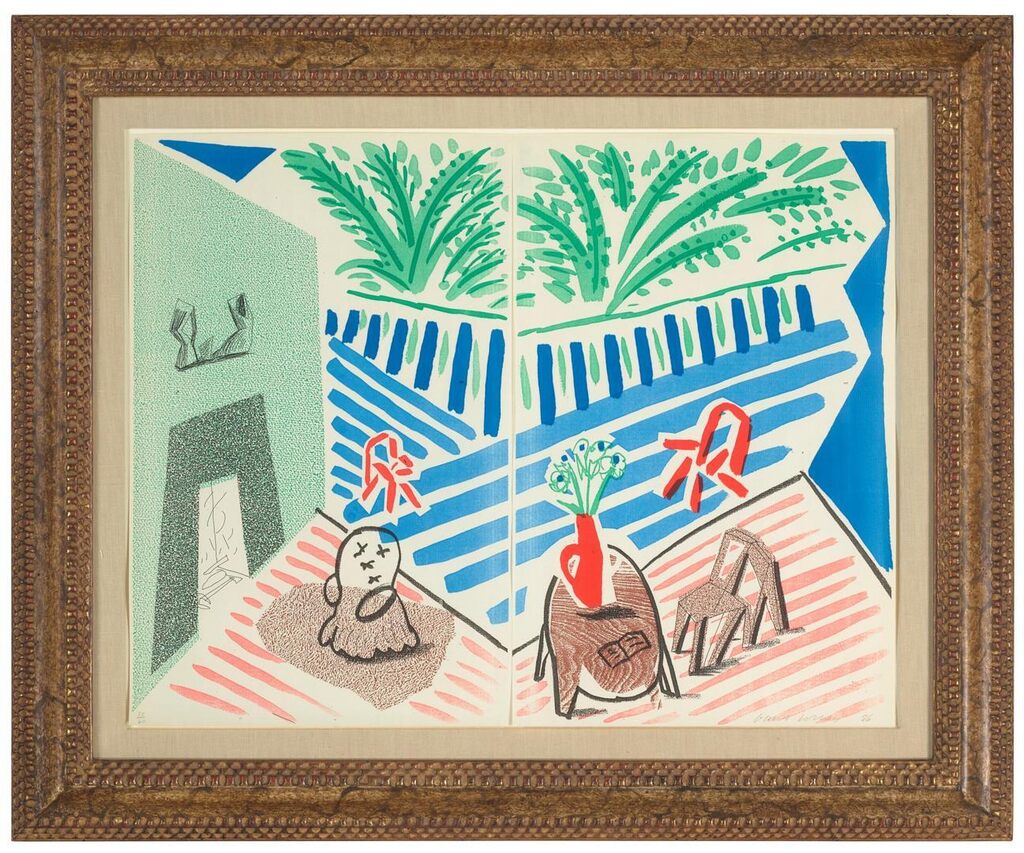 David Hockney - Livingroom & Terrace, July 1986