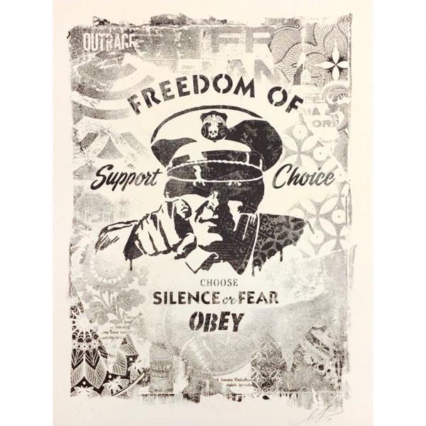Shepard Fairey (OBEY), ‘Damaged Freedom Of Choice’, 2019, AYNAC Gallery