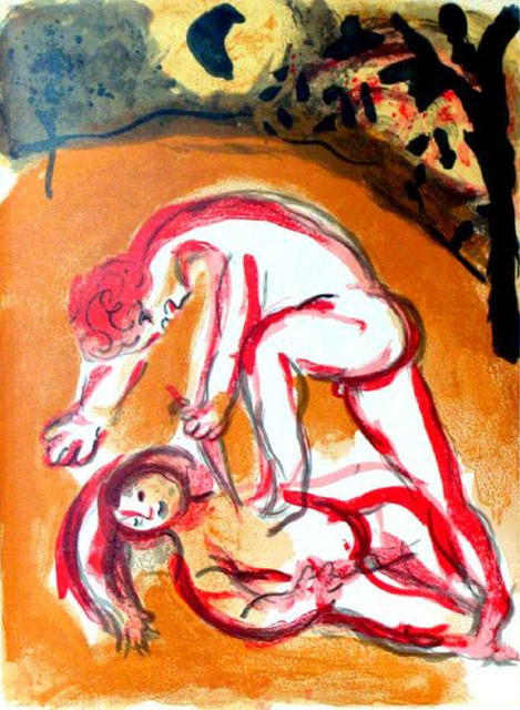 Marc Chagall, ‘Cain and Abel’, 1960, Print, Lithograph, Galerie d'Orsay