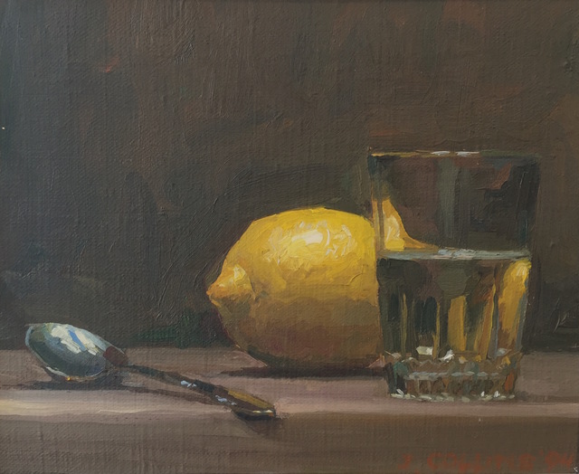 Jacob Collins, ‘Lemon with Glass’, 1994, Painting, Oil on canvas, Grenning Gallery