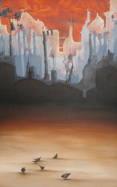 Brian Mashburn, ‘Pigeons’, Painting, Oil on Canvas, The Illustrated Gallery