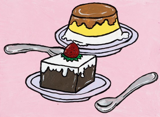Yukari Sakura, ‘The Pucchin Cream Pudding and the Coffee Jelly’, 2013, Painting, Acrylic on paper, Creativity Explored