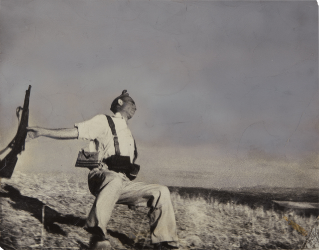 Robert Capa, ‘Death of a Loyalist Soldier’, 1936-probably printed in the 1930s or early 1940s, Photography, Gelatin silver print with applied pigment, Phillips