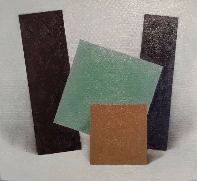 Enn Erisalu, ‘Floating Forms 4 (Black Green Brown Black)’, ca. 1986, Painting, Acrylic on canvas board, Gallery Jones