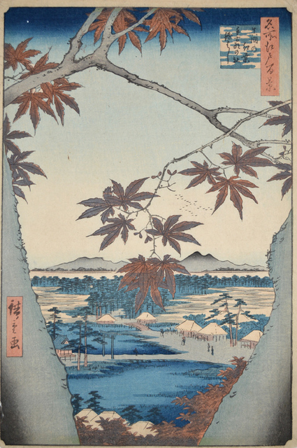 Utagawa Hiroshige (Andō Hiroshige), ‘Maple at Mama and Tekona Shrine’, 1857, Ronin Gallery