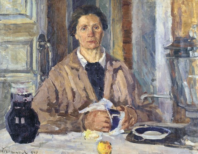 Aleksey Dmitrievich Potapov, ‘Woman at the table’, 1940, Surikov Foundation