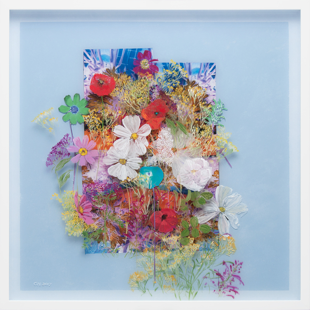 Gail Norfleet, ‘Cosmos’, 2017, Painting, Acrylic and cut paper photo collage on two Lucite panels, Valley House Gallery & Sculpture Garden