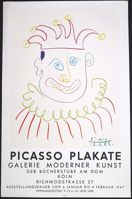 Pablo Picasso Picasso Vintage Poster Galerie Moderner Kunst Der Bucherstube Koln 1967 1967 Artsy