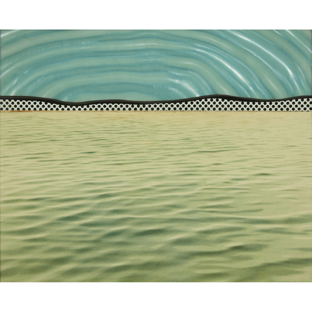 Roy Lichtenstein, ‘Landscape 6 from Ten Landscapes’, 1967, Print, Screenprint on blue-green moiré Rowlux with chromogenic photographic print collage, mounted on four-ply (lacking the white rag board mount), Freeman's