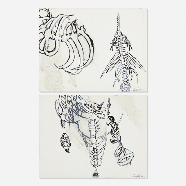 Tania Bruguera, ‘Untitled (two works)’, 1995, Painting, Gouache, ink, oil, and sand on paper, Rago/Wright