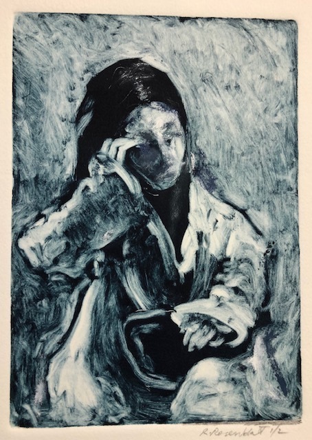 Richard Rosenblatt, ‘Girl Resting’, 2019, Print, Monotype, The Galleries at Salmagundi