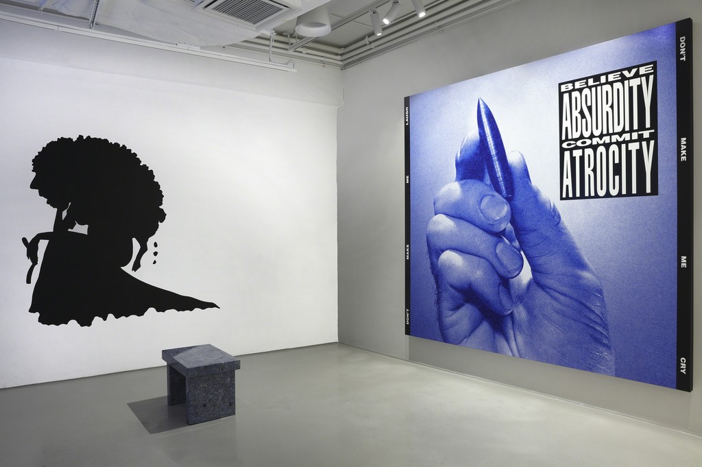 'Eau de Cologne: Barbara Kruger, Louise Lawler, Jenny Holzer,
Cindy Sherman, Astrid Klein, Rosemarie Trockel, Marlene Dumas,
Kara Walker', Installation view, Sprüth Magers, Hong Kong, Hart Hall,
March 27 – April 12, 2019; Photography by: Stanley Photo Workshop 'Eau de Cologne: Barbara Kruger, Louise Lawler, Jenny Holzer,
Cindy Sherman, Astrid Klein, Rosemarie Trockel, Marlene Dumas,
Kara Walker', Installation view, Sprüth Magers, Hong Kong, Hart Hall,
March 27 – April 12, 2019; Photography by: Stanley Photo Workshop