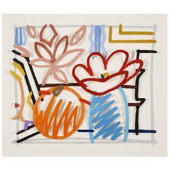 Tom Wesselman - Maquette for still life with orange and tulip doodle (3D)
