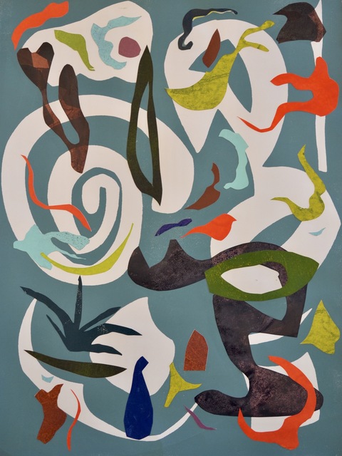 Sue Hanckel, ‘Andromeda’, 2019, Print, Lino, Stencil, Collage, Open Bite Printmakers