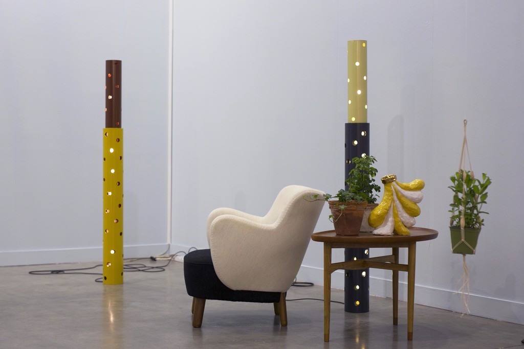 Olga lamps by Leonor Antunes (2016) with an easy chair by Tove and Edvard Kindt-Larsen (1938), Finn Juhl's Eye Table (1946), and Giorgio I ceramic vase by Nico Ihlein (2017) Olga lamps by Leonor Antunes (2016) with an easy chair by Tove and Edvard Kindt-Larsen (1938), Finn Juhl's Eye Table (1946), and Giorgio I ceramic vase by Nico Ihlein (2017)